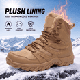 thumbnail image 2 of Stepedia Snow Boots for Men Insulated Waterproof Winter Boots Faux Fur Outdoor Hiking Boot for Cold Weather, Brown, 2 of 6