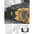 thumbnail image 6 of Summer Sunflowers Queen Size Flat Sheet, Wrinkleproof & Fadeproof Cooling Flat Bed Sheet Only, Farmhouse Cartoon Botanical Flowers Breathable Soft Bedding Top Sheets 90 x 102 Inches, 6 of 8