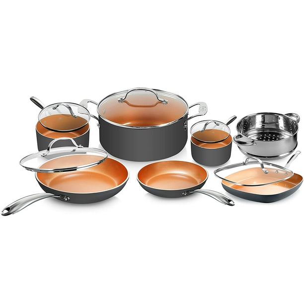 Gotham Steel Pots and Pans Set 12 Piece Cookware Set with Ultra