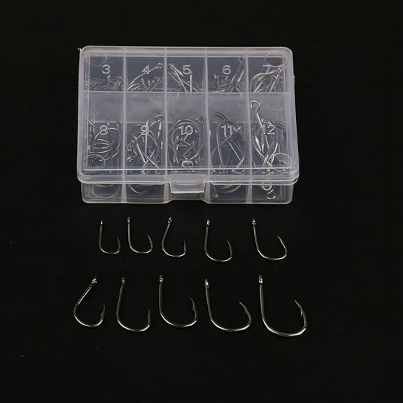 100pcs/set mixed size #3~12 high carbon steel carp hole fishing hooks pack yqWA