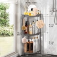 thumbnail image 4 of AGORKI Corner Shower Caddy: 3 Tier Corner Shelf Organizer, Floor Standing Shower Caddy for Bathroom, Rest Room, Gray, 4 of 5