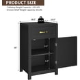 thumbnail image 3 of Farmhouse Night Stand Set of 2, 30” Rustic End Table with Drawer and Storage Cabinet, Wood Sofa Side Bedside Table with Adjustable Shelf for Living Room, Bedroom, Black, 3 of 14
