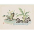thumbnail image 2 of Anonymous 14x11 Black Ornate Wood Framed Double Matted Museum Art Print Titled: Bonsai Kabenzu, Pl.05 (1868-1912), 2 of 5