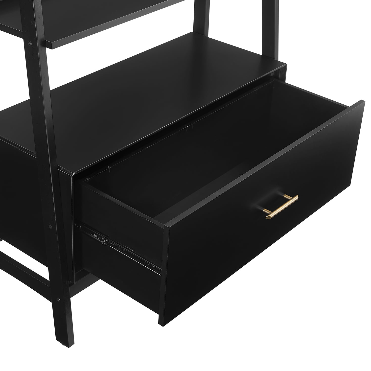 Crosley Furniture Landon Large Etagere Bookcase in Matte Black