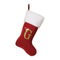 thumbnail image 2 of Gunia Family Initial Xmas Stockings Soft White Plush Cuff with Red Velvet Body and Gold Letter G Socks Diy Name Christmas Decorations For Family Holiday Season, 2 of 6