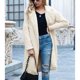 thumbnail image 4 of Puntoco Mujeres Fuzzy Fleece Lapel Open Front Long Cardigans Coat Faux Fur Otoño Invierno Warm Outwear Chaquetas Liquidación Puntoco Puntoco-2741, 4 of 7