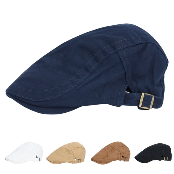 LSQii Newsboy Cap for Men/Women Classic Breathable Washed Cotton Flat Cap Adjustable Comfortabl Retro British Style Ivy Berets Beige for Driving Hunting Workout Daily Wear,Under $5