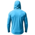 thumbnail image 4 of Men's UPF 50+ Sun Hoodie Long Sleeve Hooded Fishing Shirt Solid Pullover Cooling Ice Silk Breathable Quick-Dry Moisture Wicking 4-Way Stretch for Commute Fishing Hiking Sky Blue 3XL, 4 of 5