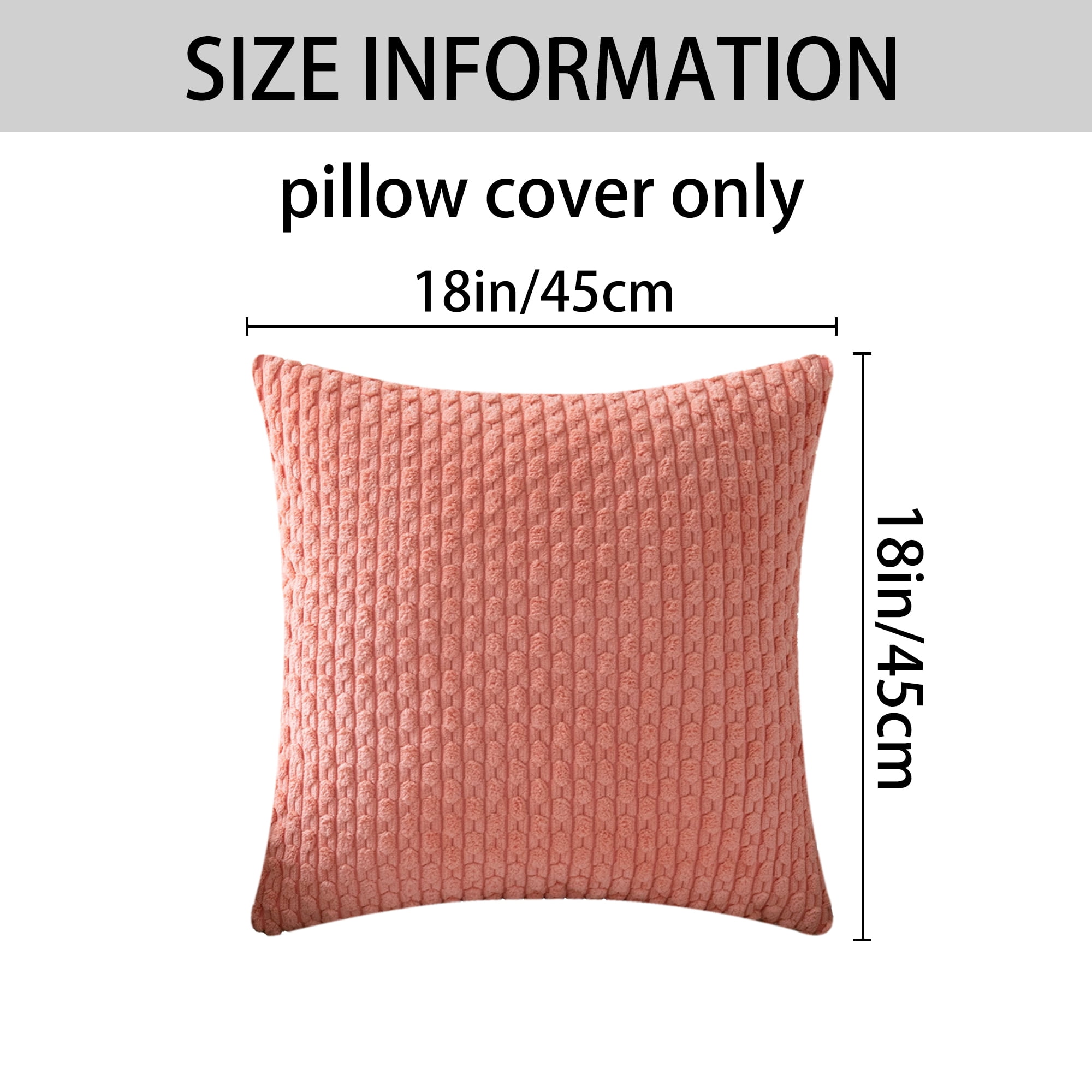Unique Bargains 2Pcs Decorative Throw Pillow Covers for Sofa Orange 18" x 18"