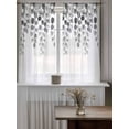 thumbnail image 4 of Gray Eucalyptus Leaves Curtains 54 Inch Length, Sheer Curtains for Bedroom Living Room Window Watercolor Floral Leaf Plants Rod Pocket Voile Drapes Kitchen Curtains Small Half Window 52"x54" 2 Panels, 4 of 6