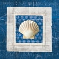 thumbnail image 2 of Aldrich, Belinda 15x15 Gold Ornate Wood Framed with Double Matting Museum Art Print Titled - Sea Shell III on Blue, 2 of 4