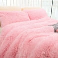 thumbnail image 2 of Lochas Soft Shaggy Faux Fur Blanket, Plush Fuzzy Bed Cozy Sherpa Oversize Warm Fluffy Blankets for Couch Chair Sofa,90"x90",Light Pink, 2 of 7