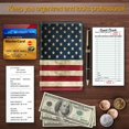 thumbnail image 6 of Fintie Server Book Organizer with Zipper Pocket, PU Leather Restaurant Guest Check Presenters Card Holder for Waitress Waiter Bartender, US Flag, 6 of 7