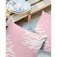 thumbnail image 3 of Outdoor Waterproof Pillow Covers Pack of 2, Sea White Coral Marine Pink Background Modern Art Decorative Throw Pillowcases Cushion Covers for Garden Patio Tent Sofa Couch, 26x26 inch, 3 of 8