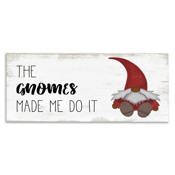 Stupell Industries Eclectic Gnomes Made Me Do It Phrase Canvas Art, 30 x 13, by Lil' Rue