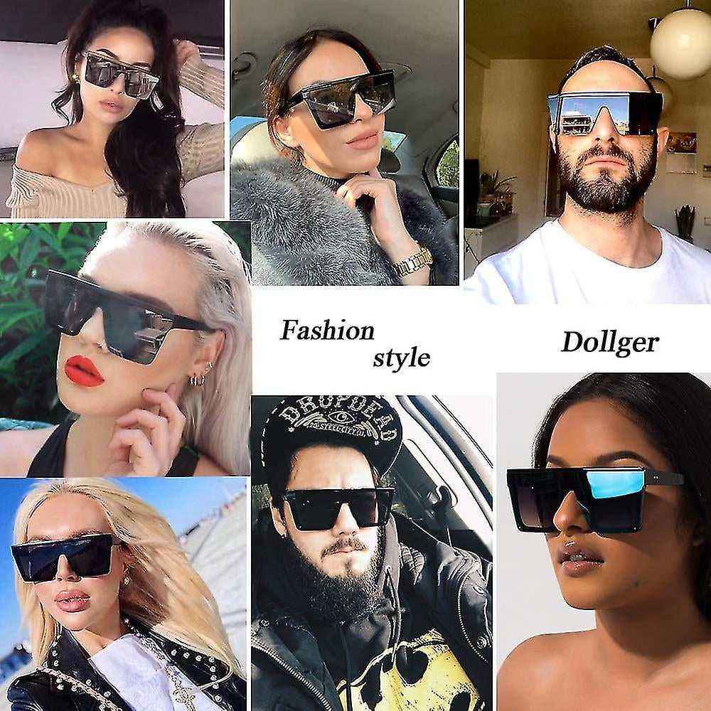 VANLINKER Big Flat Top Oversized Shield Sunglasses For Women Men Square Rimless Fashion Shades VL9517, C4 Gradient Gray Price In UAE | Amazon UAE - Foto 5