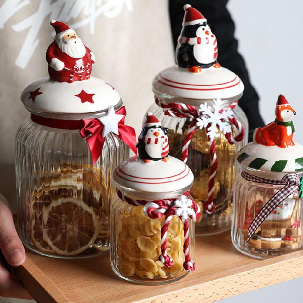Glass Jars With Airtight Lids, Candy Jars With Lids, Food Storage Containers  With Wooden Lids, Clear Biscuit Jars, For Tea, Coffee, Spice, Candy,  Biscuits, Kitchen Gadgets, Kitchen Accessories, Chrismas Halloween Party  Supplies 