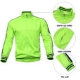 thumbnail image 5 of Mens Athletic 2 Piece Tracksuit Sets Casual Jogging Suits Full Zip Sports Set Stand-up collar Sweatsuit fo Men Neon green 5XL, 5 of 5