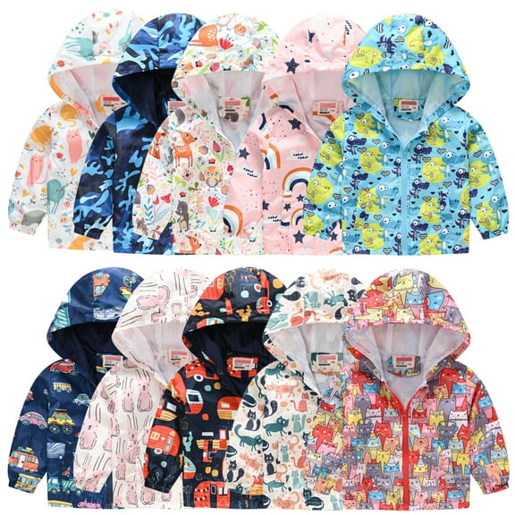 Mepaouo Toddler Boy Girl Cute Jackets Waterproof Windbreaker Hooded Coat Kids Fall Winter Clothes White 3-4 Years