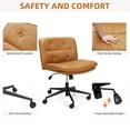 thumbnail image 4 of Chaise de Bureau Réglable, Chaise Sans Accoudoirs à Roulettes pour Coiffeuse, Petits Espaces et Bureau à Domicile, 4 of 8