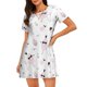 thumbnail image 1 of Easygdp Cute Poodle Dog Camisón de manga corta para mujer, informal, estampado, 1 of 6