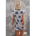 thumbnail image 1 of POGLIP Women's Gray Palm Leaves Crew Neck Tank, 1 of 6