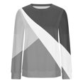thumbnail image 5 of Olyvenn Tops for Women 2025 Fashion Color Block Long Sleeve T Shirts Casual Crew Neck Sweatshirt Spring Dressy Knit Top Gray 8, 5 of 5