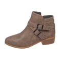 thumbnail image 2 of Wowcloth Women's Ankle Boots – Pointed Toe Side Zipper Design with Chunky Low Heel and Solid Color, Ideal for Casual Fashion Wear, 2 of 9