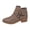 Khaki, variant on Women's Chunky Low Heel Ankle Boots Classic Solid Color Pointed Toe Side Zipper Booties Khaki 8.5(41)