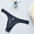 thumbnail image 2 of Jwputqe Mens Thongs,Thongs For Men,Breathable,Cooling,Solid,Low Waist,Polyester,Cotton,Black,M (US:6), 2 of 8