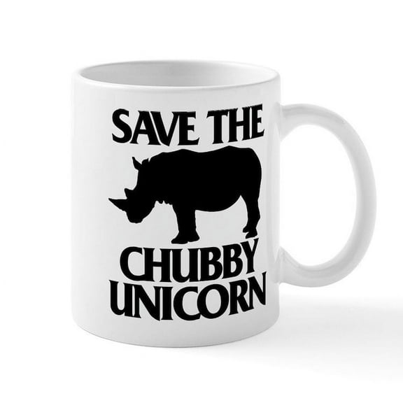 CafePress - Save The Chubby Unicorn - 11 oz Ceramic Mug - Novelty Coffee Tea Cup