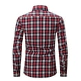 thumbnail image 2 of DDAPJ pyju Men's Western Cowboy Plaid Shirts,Casual Long Sleeve Button Down Shirt Lightweight Work Shirt with Chest Pockets, 2 of 3