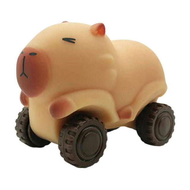 A Stretchable Rubber Capybara Car Toy With Rolling Wheels Transformable Pull Back Vehicle For Kids Bendable Squishy Stress Relief Fidget Toy Sensory Play Activity 8.66 Inches