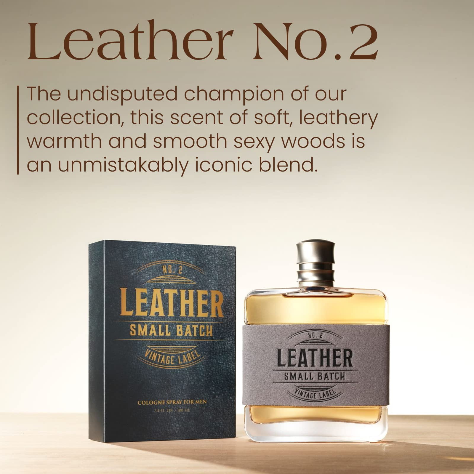 Tru Western Leather Small Batch Men's Cologne, 3.4 fl oz (100 ml) - Suede, Woods, Sage