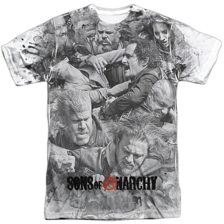 Sons Of Anarchy Men's Brawl Sublimation T-shirt White