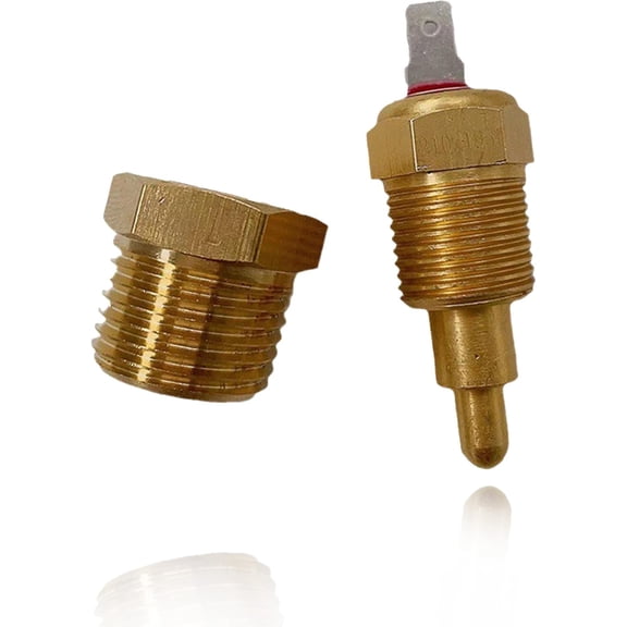 1 Pcs Golden Fan Temperature Switch, Cooling Fan Switch 200' - 185' Adjustable Temperature Switch, Radiator Fan Switch Fit for 10" 12" 14" 16" Fan with 3/8" Pipe.