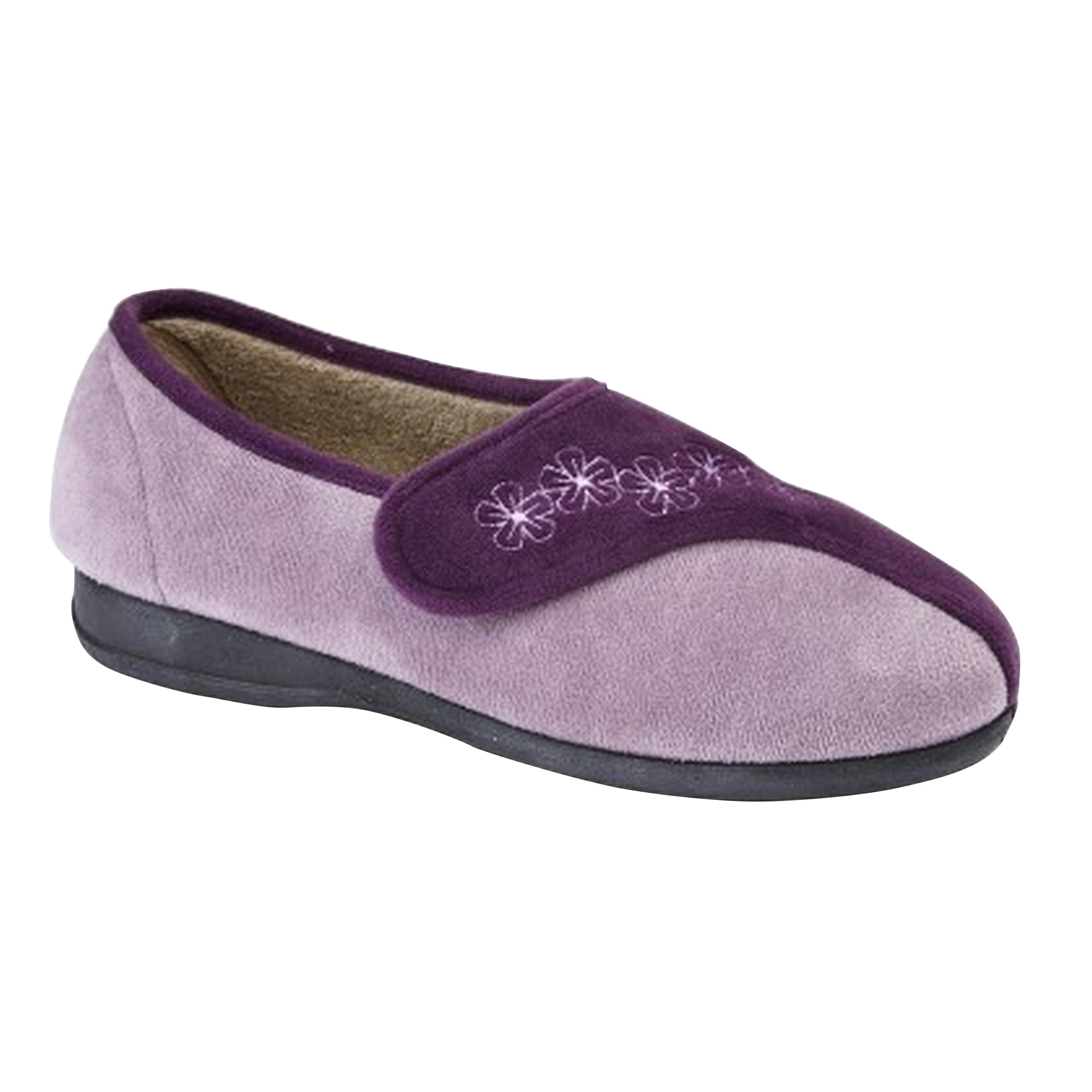 Sleepers Womens Gemma Touch Fastening Embroidered Slippers | Walmart Canada