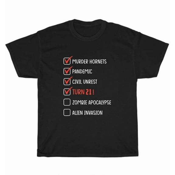 Hot Trending Tee With 21 Years Old 21St Birthday Party Turn 21 T-Shirt Unisex Tee Gift S-5Xl New