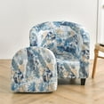 thumbnail image 3 of CJC 2-Piece Club Chair Slipcover Printed Tub Chair Cover with Cushion Cover, Armchair Covers Round Barrel Chair Covers with Elastic Bottom for Bar Counter Living Room (Pattern-03), 3 of 9
