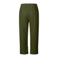 thumbnail image 4 of Lmueinov Women's 100% Cotton Straight Leg Ankle Pants, Elastic High Waist Casual Trousers with Button Split Hem & Pockets, Breathable Summer Commute Vacation Pants for Women S-2XL, 4 of 4