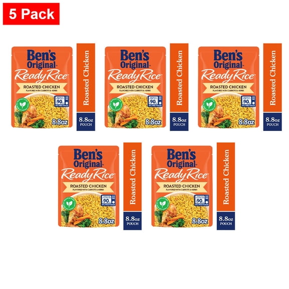 Bens Original Ready Rice Roasted Chicken Flavored Rice, Easy Dinner Side, 8.8 oz Pouch 8.8 oz - 5 Pack