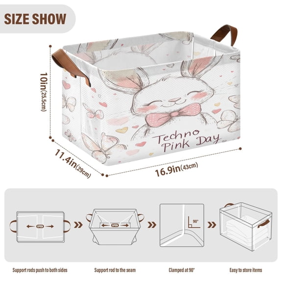 BZSMCE Collapsible Fabric Cube Storage Bins Cartoon Grin Pattern Design Pattern Storage Box