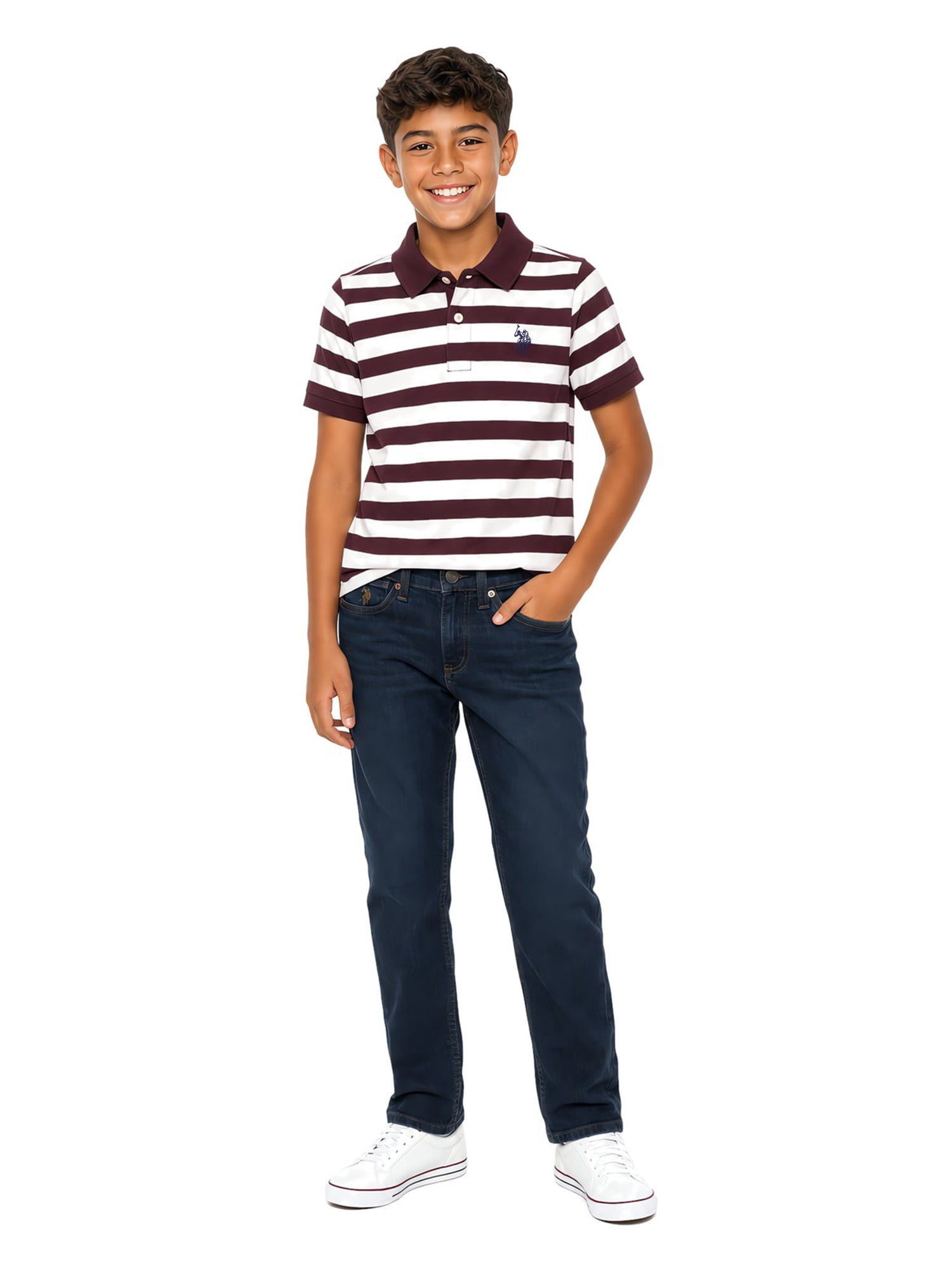 U.S. Polo Assn. Boys Striped Polo Shirt, Sizes 4-18
