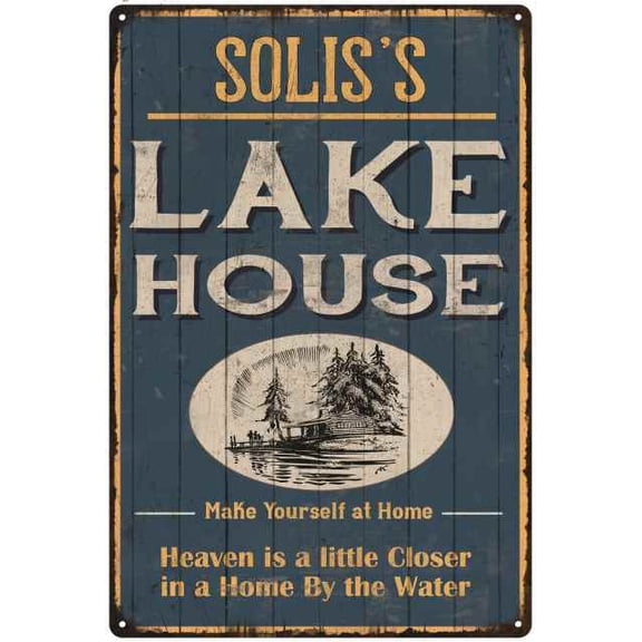 SOLIS'S Lake House Blue Cabin Home Decor 8 x 12 High Gloss Metal 208120038497