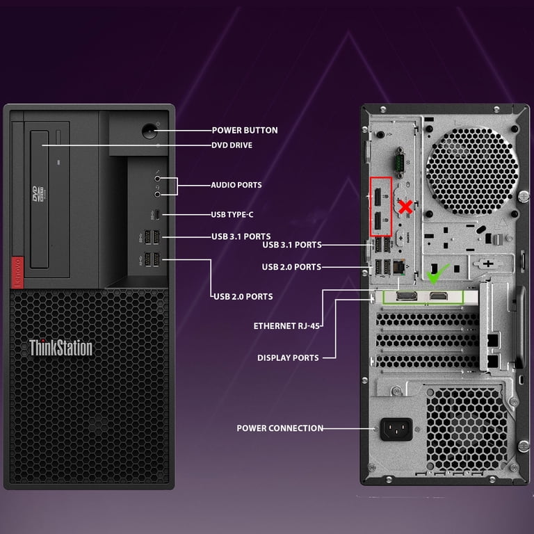 Restored Lenovo Tower Desktop Gaming PC Intel Hexa Core i5-8500