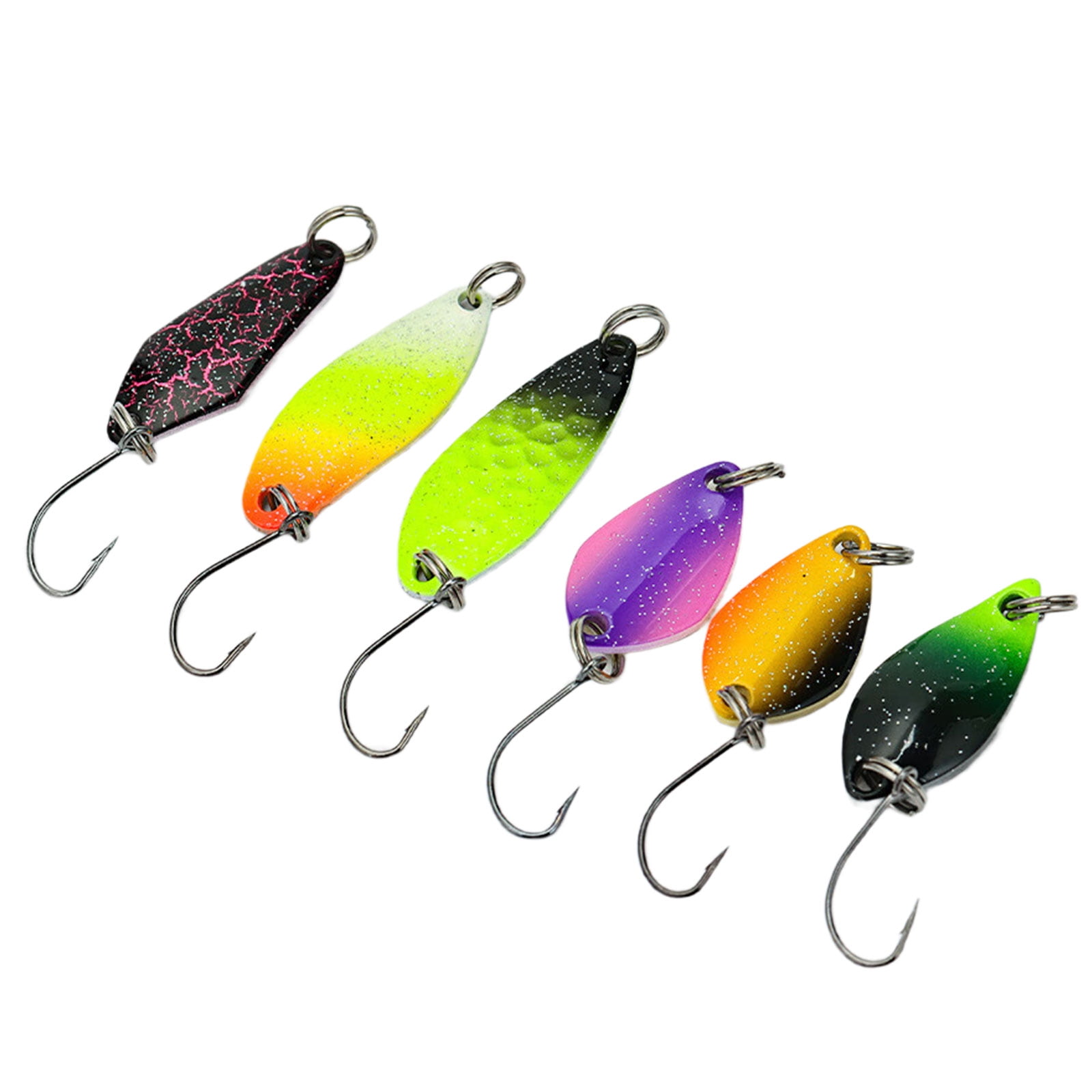 43Pcs Hard Baits Metal Spoon Fishing Baits for Trout Fishing Spoon Lure Fishing Accessories Casting Spinner Baits