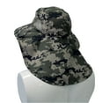 thumbnail image 4 of Sun Blocker Outdoor Sun Protection Fishing Cap with Neck Flap, Wide Brim Sun Hat for Travel Camping Hiking Hunting Boating Safari Cap with Adjustable Drawstring, Digital Green, 4 of 4