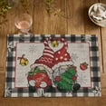 thumbnail image 7 of mubwai Gnomes Christmas Vinyl Winter Placemats Set of 4, 12x18 Inch Washable Plastic Non-Slip Woven Winter Table Mats for Party Kitchen Dining Decor, 7 of 7