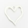 thumbnail image 2 of 1000gs style Alloy Big Pendants Hollow Heart Cadmium Free & Lead Free Silver 76x67x3.5mm Hole: 9x11.5mm about 40pcs/1000g, 2 of 3