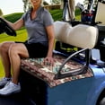 thumbnail image 3 of Renewold Golf Cart Seat Cover Portable Golf Cart Seat Blanket Easy to Install Suitable for 2/4 Person Seats Club Car Golf Cart, American Tribal Brown Cow Print, 3 of 5